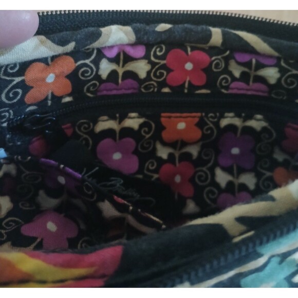 Vera Bradley Zip Wristlet Wrist Wallet Floral Small Quilted Logo Keychain Strap - Picture 10 of 13